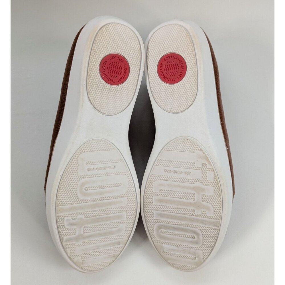 Fit Flop Derby Tan Leather Shoes Size 8 Women's Slip Ons - Picture 5 of 7